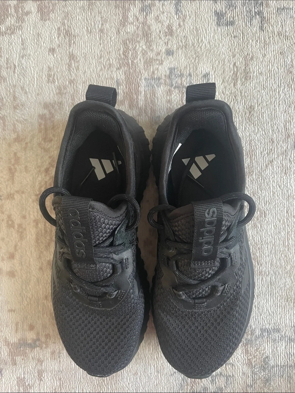 adidas kids All-Black Mesh Athletic Sneakers